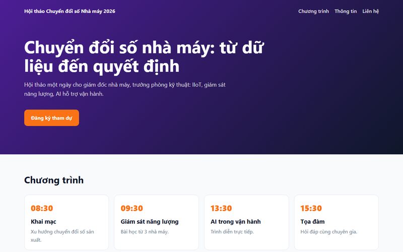 Website sự kiện – hội thảo